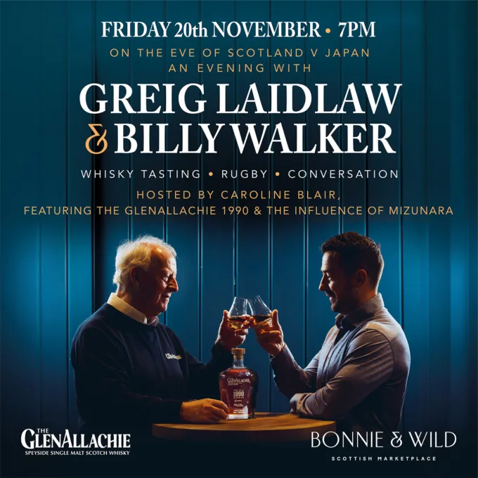Whisky tasting with former Scotland captain Greig Laidlaw and master distiller Billy Walker